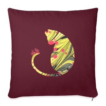 Bicyclette E 114 - Housse de coussin décorative 45 x 45 cm - bordeaux - Devant