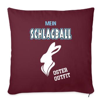 Schlagball Oster Outfit Schlagballspieler Ostern - Sofakissenbezug 45 x 45 cm - Burgunderrot - Vorne