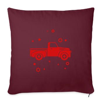 Auto - Prise en charge - Oldtimer - Nostalgique - Housse de coussin décorative 45 x 45 cm - bordeaux - Devant