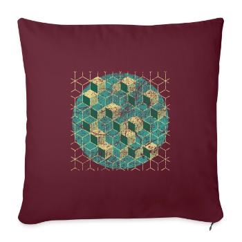géométrie - Housse de coussin décorative 45 x 45 cm - bordeaux - Devant
