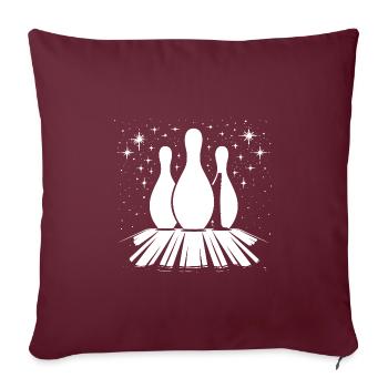 Quilles de bowling - Housse de coussin décorative 45 x 45 cm - bordeaux - Devant