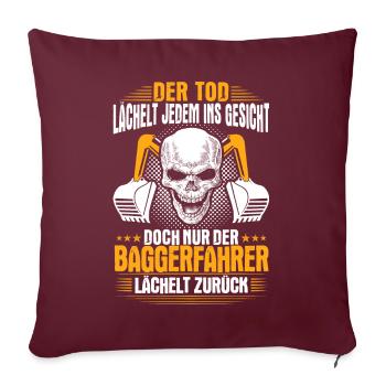 Excavatrice souriante de cadeau d'excavatrice de conducteur d'excavatrice - Housse de coussin décorative 45 x 45 cm - bordeaux - Devant