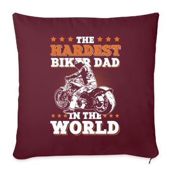 Papa moto papa motard - Housse de coussin décorative 45 x 45 cm - bordeaux - Devant