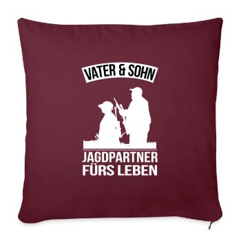 Cadeau père chasse chasse chasseur - Housse de coussin décorative 45 x 45 cm - bordeaux - Devant