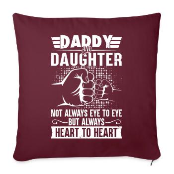 Papa et le cœur de la fille - Housse de coussin décorative 45 x 45 cm - bordeaux - Devant
