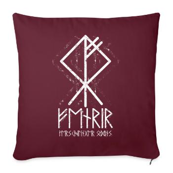 FENRIR VERSCHLINGER ODINS Runen Wikinger Wolf Rune - Sofakissenbezug 45 x 45 cm - Burgunderrot - Vorne