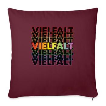 Vielfalt Gleichheit Regenbogen - Sofakissenbezug 45 x 45 cm - Burgunderrot - Vorne