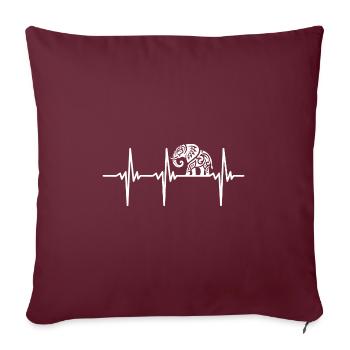 Battement de cœur pour Elegane Tribal éléphant tatouage - Housse de coussin décorative 45 x 45 cm - bordeaux - Devant