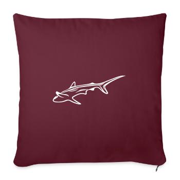 Requin élégant dans le courant de dérive - Housse de coussin décorative 45 x 45 cm - bordeaux - Devant