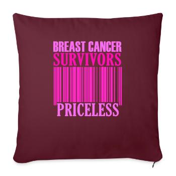 Sensibilisation inestimable au cancer du sein - Housse de coussin décorative 45 x 45 cm - bordeaux - Devant