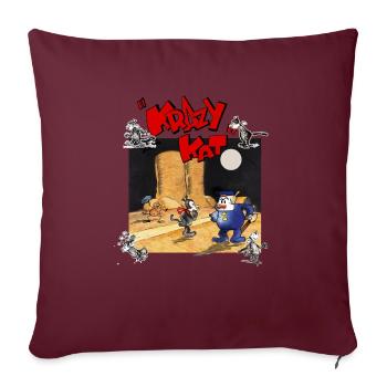 krazy kat Bandes dessinées - Housse de coussin décorative 45 x 45 cm - bordeaux - Devant