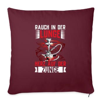 Shisha Doppelapfel Hookah Rauchen Tabak Vape Kohle - Sofakissenbezug 45 x 45 cm - Burgunderrot - Vorne