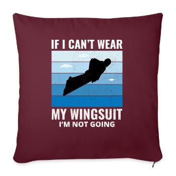 Wingsuit volant Base Jumping Parachutisme Wingsuit - Housse de coussin décorative 45 x 45 cm - bordeaux - Devant