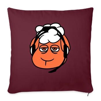 mouton gamer casque centre d’appels nerd triste jeu - Housse de coussin décorative 45 x 45 cm - bordeaux - Devant