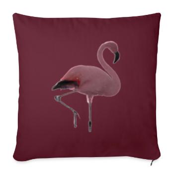Idée cadeau rose rose flamant rose - Housse de coussin décorative 45 x 45 cm - bordeaux - Devant
