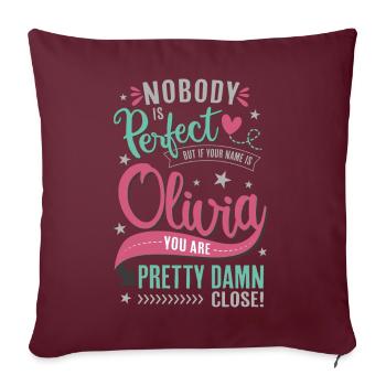 Olivia Name Namenstag Spruch Geschenk Mädchen - Sofakissenbezug 45 x 45 cm - Burgunderrot - Vorne