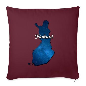 Carte de la Finlande finlande - Housse de coussin décorative 45 x 45 cm - bordeaux - Devant