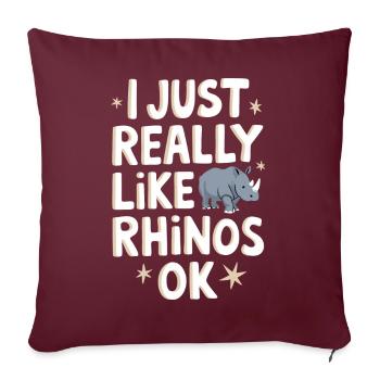 Rhinocéros Rhinocéros - Housse de coussin décorative 45 x 45 cm - bordeaux - Devant