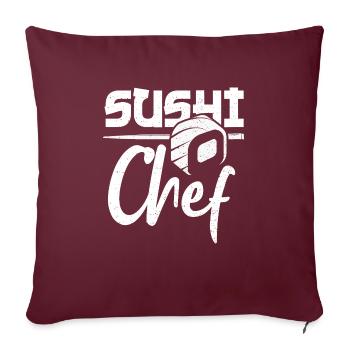 Sushi Chef - Cuisine - Housse de coussin décorative 45 x 45 cm - bordeaux - Devant