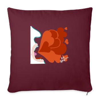 Hurler. - Housse de coussin décorative 45 x 45 cm - bordeaux - Devant
