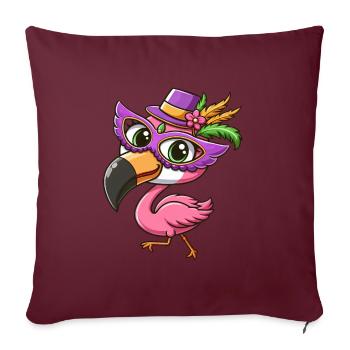 Mardi Gras Comic Flamingo - Housse de coussin décorative 45 x 45 cm - bordeaux - Devant