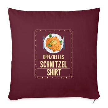 Offizielles Schnitzel Shirt - Sofakissenbezug 45 x 45 cm - Burgunderrot - Vorne