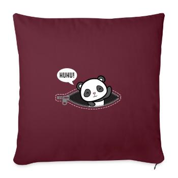 Huhu Ich bin da Baby Panda Geburt Geschenk - Sofakissenbezug 45 x 45 cm - Burgunderrot - Vorne