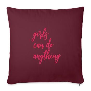 girls can do anything - Freiheit für Frauen - Sofakissenbezug 45 x 45 cm - Burgunderrot - Vorne