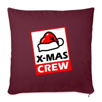 Fête de Noël de l’équipage de Noël - Housse de coussin décorative 45 x 45 cm - bordeaux - Devant
