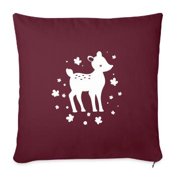 Rehkitz - Zootier Tierfreund Naturschutz - Sofakissenbezug 45 x 45 cm - Burgunderrot - Vorne