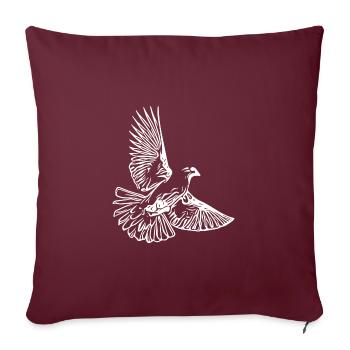 Élégante colombe vintage volante - Housse de coussin décorative 45 x 45 cm - bordeaux - Devant