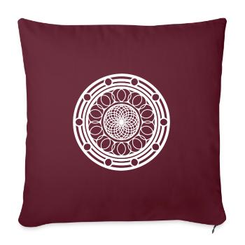 Geometrisches Blumen Mandala runde Muster Form - Sofakissenbezug 45 x 45 cm - Burgunderrot - Vorne