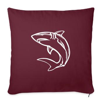 Élégant requin d’eau profonde - Housse de coussin décorative 45 x 45 cm - bordeaux - Devant