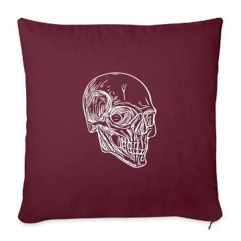 Crâne Os Crâne d’Halloween - Housse de coussin décorative 45 x 45 cm - bordeaux - Devant