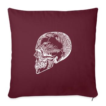 Crâne Os Crâne d’Halloween - Housse de coussin décorative 45 x 45 cm - bordeaux - Devant