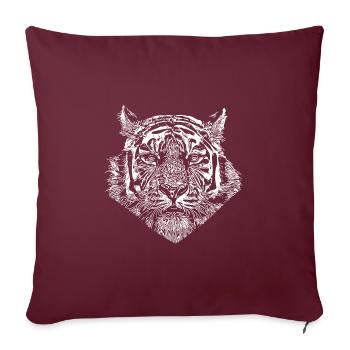 Tiger Großkatze mit Streifenmusters - Sofakissenbezug 45 x 45 cm - Burgunderrot - Vorne