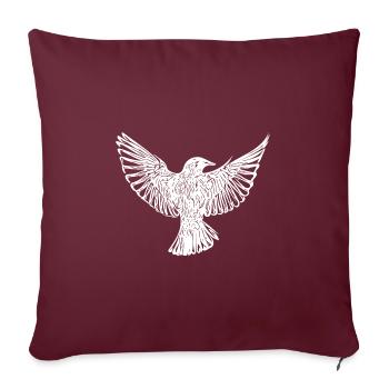 Oiseau en vol avec les ailes ouvertes - Housse de coussin décorative 45 x 45 cm - bordeaux - Devant