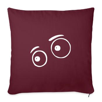 Drôles d’yeux - Housse de coussin décorative 45 x 45 cm - bordeaux - Devant