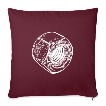 Grand écrou à vis avec surface vintage - Housse de coussin décorative 45 x 45 cm - bordeaux - Devant