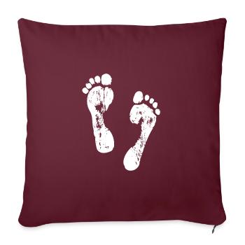 Empreintes de pas dans le sable - Housse de coussin décorative 45 x 45 cm - bordeaux - Devant