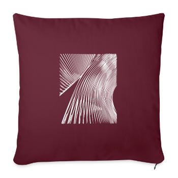Abstrakte gebogene Kurven Linien - Sofakissenbezug 45 x 45 cm - Burgunderrot - Vorne