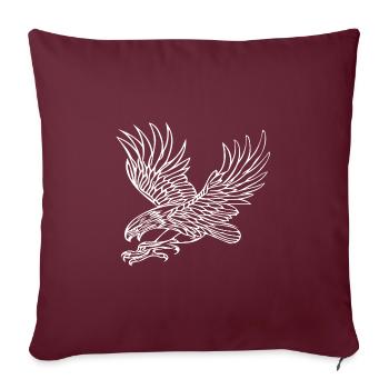 Aigle en vol pour les amoureux des oiseaux et les fauconniers - Housse de coussin décorative 45 x 45 cm - bordeaux - Devant
