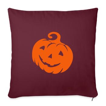 Visage de citrouille - costume effrayant d’Halloween - Housse de coussin décorative 45 x 45 cm - bordeaux - Devant