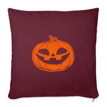 Visage de citrouille - Costume d’Halloween souriant - Housse de coussin décorative 45 x 45 cm - bordeaux - Devant