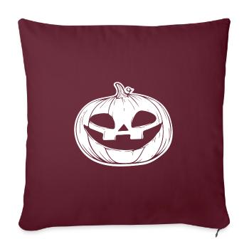 Visage de citrouille - Costume d’Halloween souriant - Housse de coussin décorative 45 x 45 cm - bordeaux - Devant
