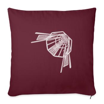 Lignes de tunnel géométriques Optique infinie - Housse de coussin décorative 45 x 45 cm - bordeaux - Devant