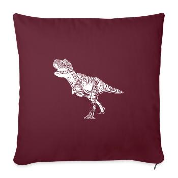 Dinosaure Tyrannosaurus Rex Conception de ventilateur - Housse de coussin décorative 45 x 45 cm - bordeaux - Devant
