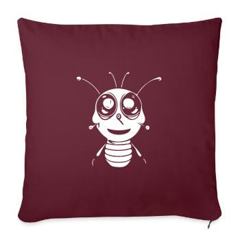 Petite abeille mignonne et souriante - Housse de coussin décorative 45 x 45 cm - bordeaux - Devant