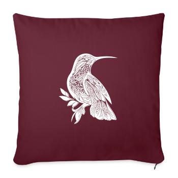 Tatouage exotique Colibri Aile de style tribal - Housse de coussin décorative 45 x 45 cm - bordeaux - Devant