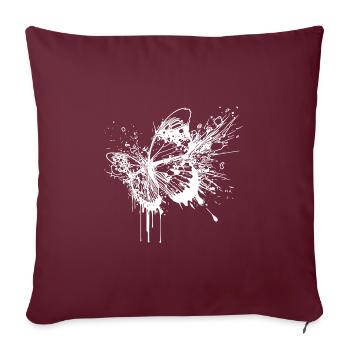 Élégant Vintage Tattoo Splash Butterfly - Housse de coussin décorative 45 x 45 cm - bordeaux - Devant